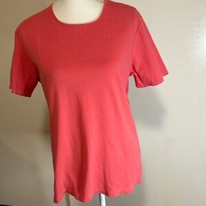 Talbots Orange 97% Cotton Basic Top